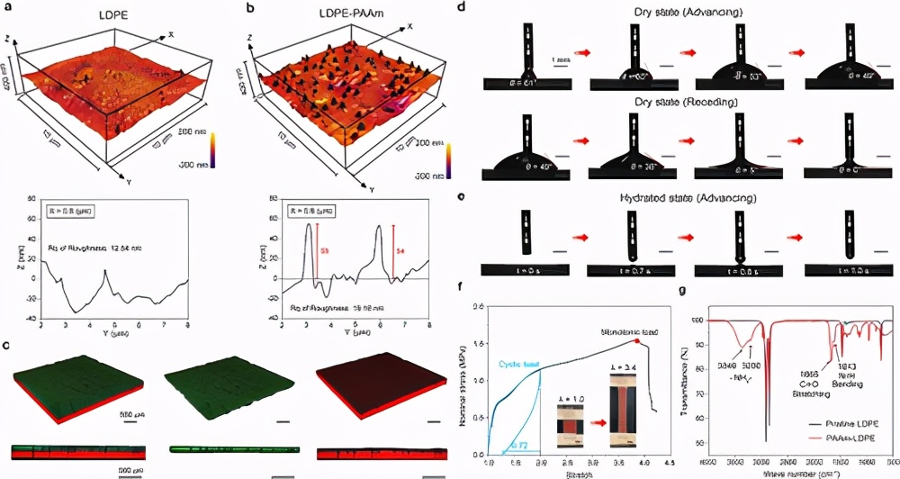 可拉伸防雾胶带的表面和机械特性