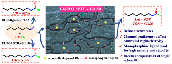 基于单膦多孔聚合物封装单原子Rh催化剂的多相氢甲酰化反应研究 基于单膦多孔聚合物封装单原子Rh催化剂的多相氢甲酰化反应研究