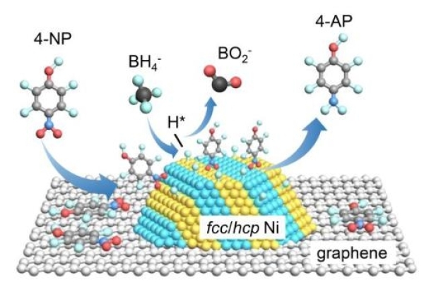 fcc/hcp异相结构Ni纳米晶催化硝基苯酚加氢反应 fcc/hcp异相结构Ni纳米晶催化硝基苯酚加氢反应