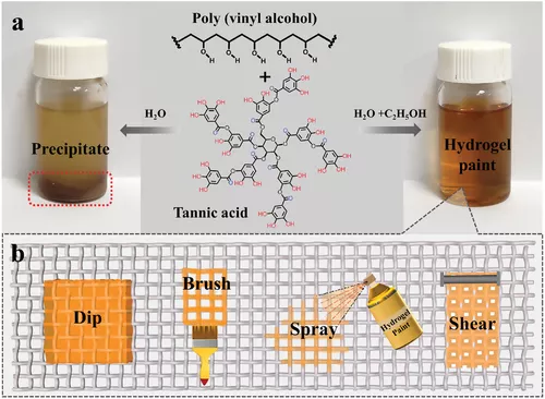 电子科大：制备用于油/水分离的坚固水凝胶涂料、一种溶剂调节的氢键交联策略