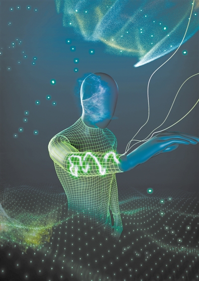 可穿戴纤维聚合物锂离子电池概念图