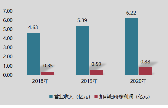 2018年至2020年公司营收及扣非归母净利润 2018年至2020年公司营收及扣非归母净利润