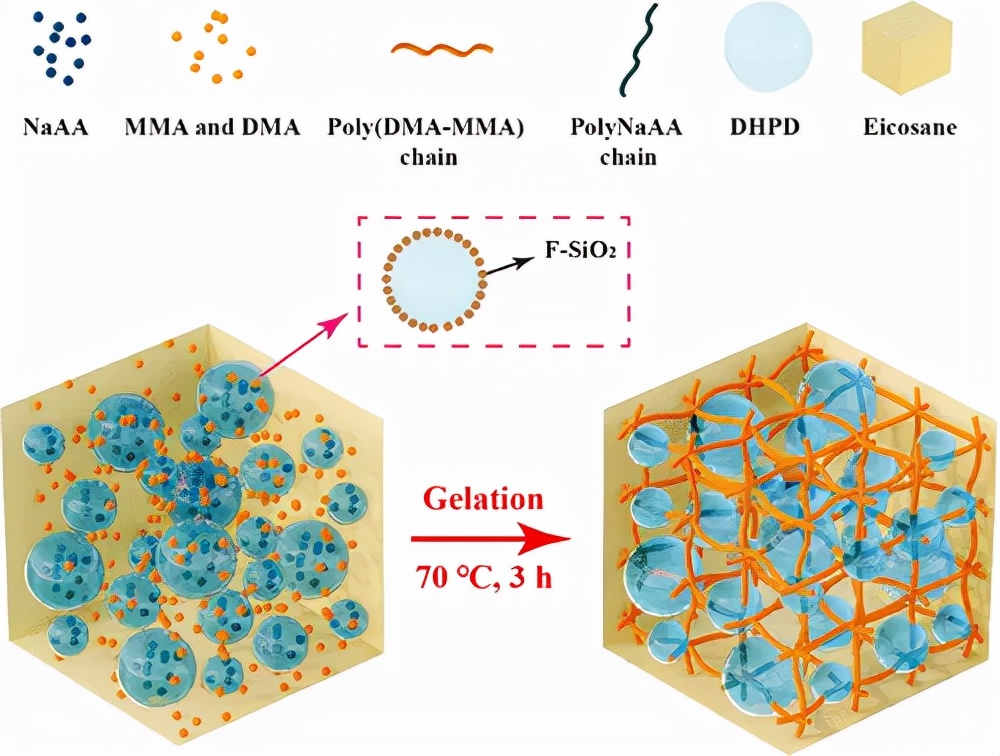 图 1. 通过 Pickering 乳液模板获得的 EmulGels 的结构和制备步骤示意图