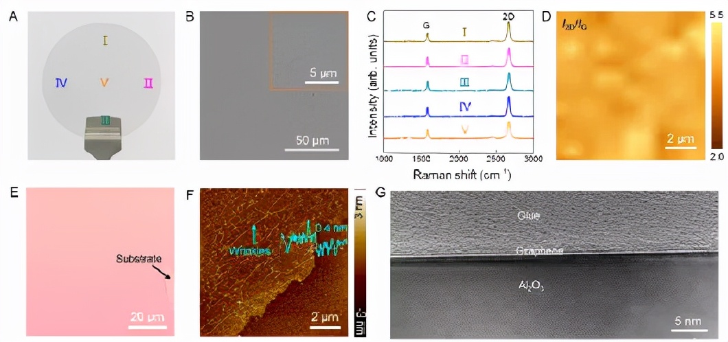 要点2:晶圆尺寸准单晶石墨烯的表征 要点2:晶圆尺寸准单晶石墨烯的表征