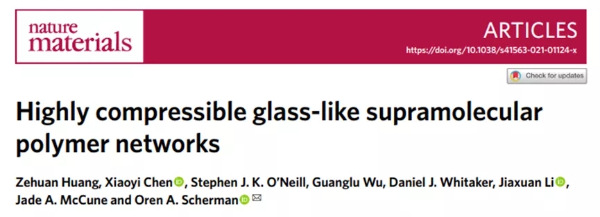 高度可压缩、完全可恢复的超分子聚合物网络