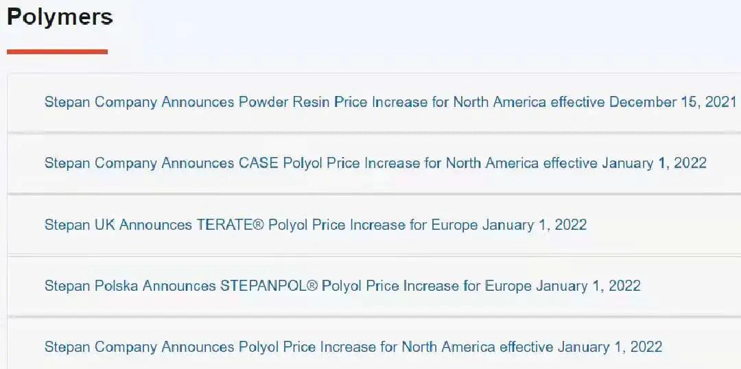 斯泰潘连发5封涨价函