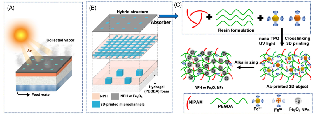 3D打印功能性水凝胶实现超高效太阳能水蒸发 3D打印功能性水凝胶实现超高效太阳能水蒸发
