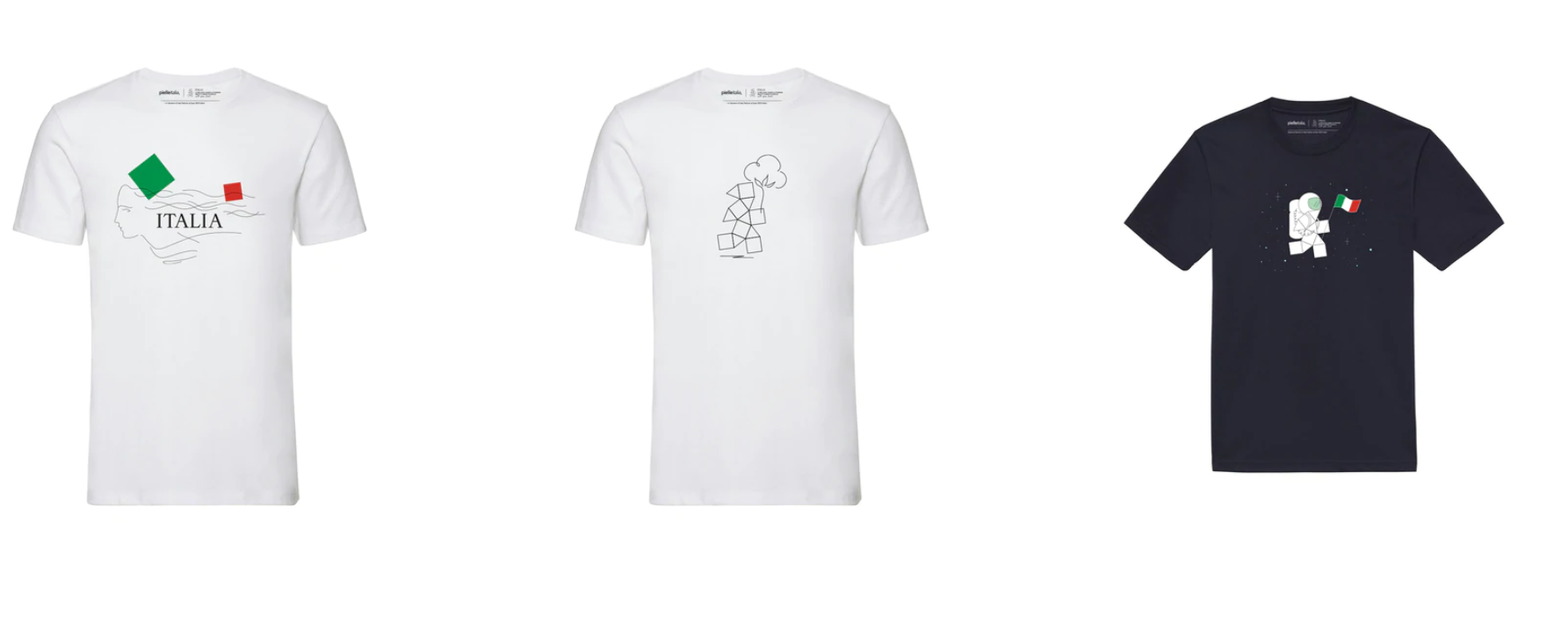 服装和配饰由经过认证的有机棉制成，不使用杀虫剂种植，以及通过塑料瓶回收过程获得的聚酯纤维