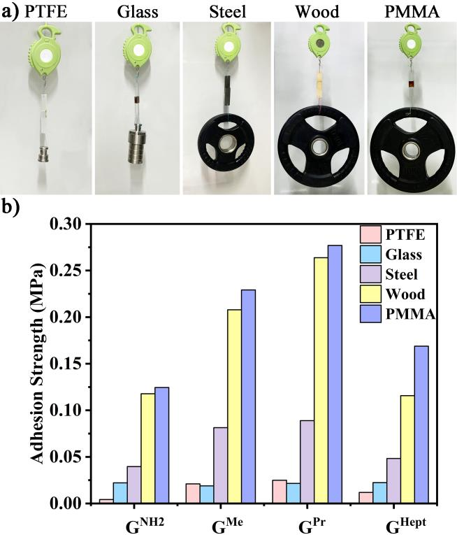 四种凝胶的黏附性能表征 四种凝胶的黏附性能表征