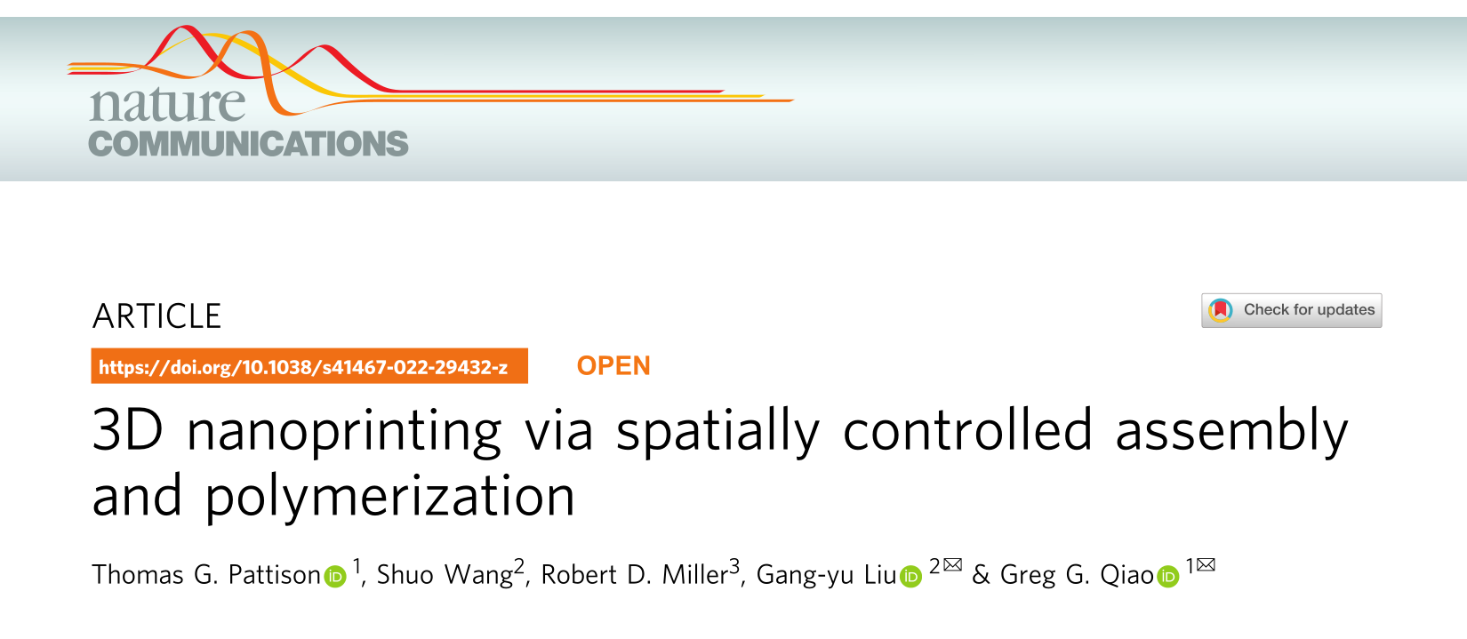 表面引发的3D纳米打印技术 表面引发的3D纳米打印技术