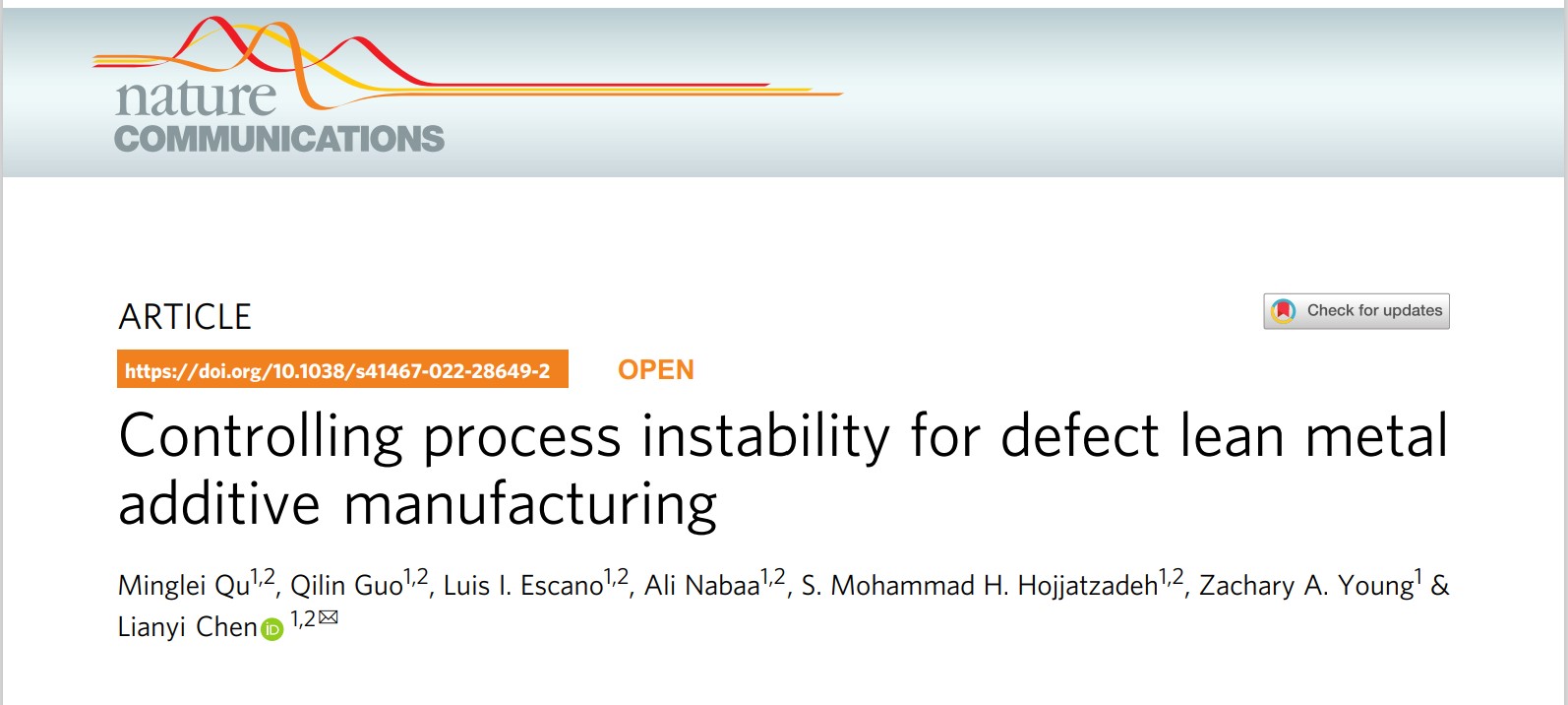 通过纳米颗粒减少3D打印缺陷,提高工艺稳定性 通过纳米颗粒减少3D打印缺陷,提高工艺稳定性