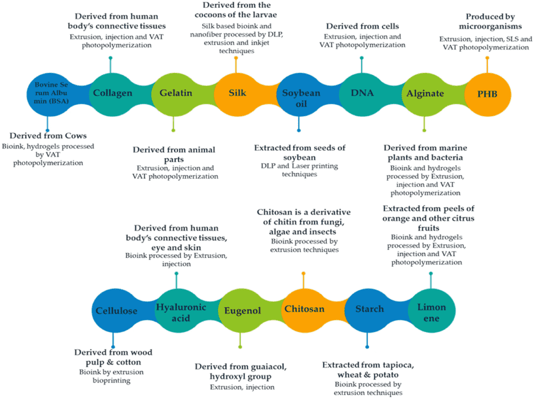 生物3D打印技术中使用的天然衍生可持续材料 生物3D打印技术中使用的天然衍生可持续材料