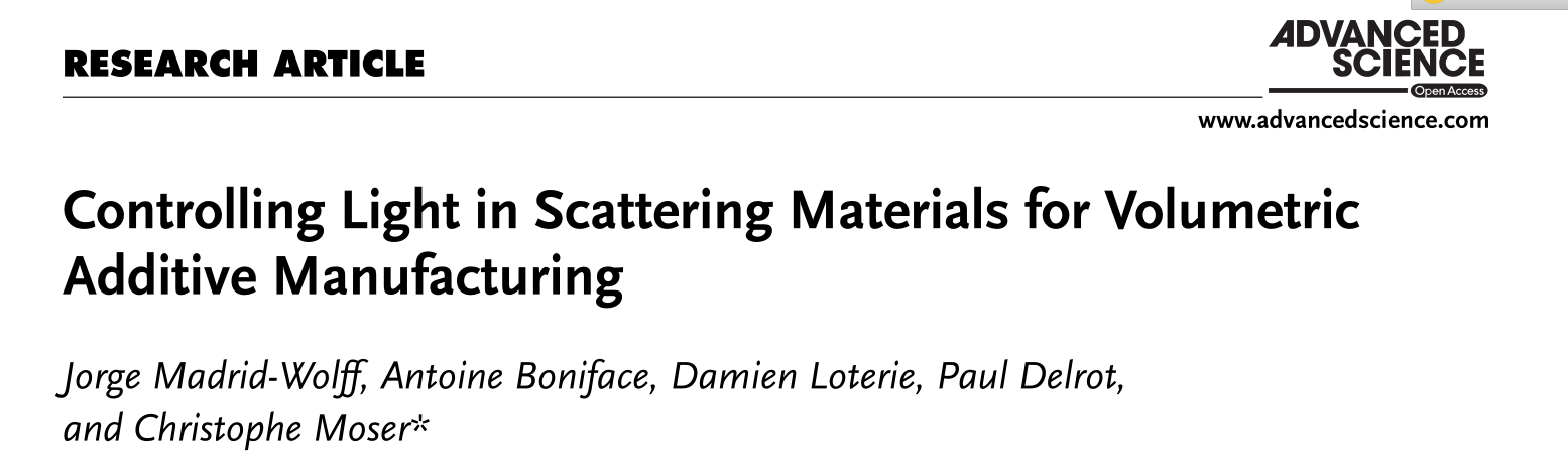 通过校正散射光,打印非透明材料 通过校正散射光,打印非透明材料