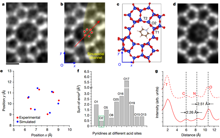孔道内限域单个吡啶分子的原子级解析 孔道内限域单个吡啶分子的原子级解析