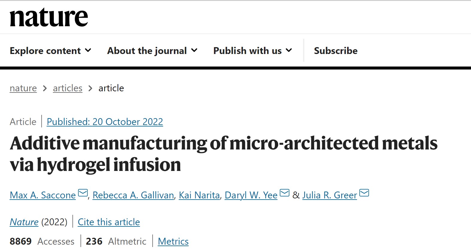 加州理工学院开发新兴高精度金属3D打印技术
