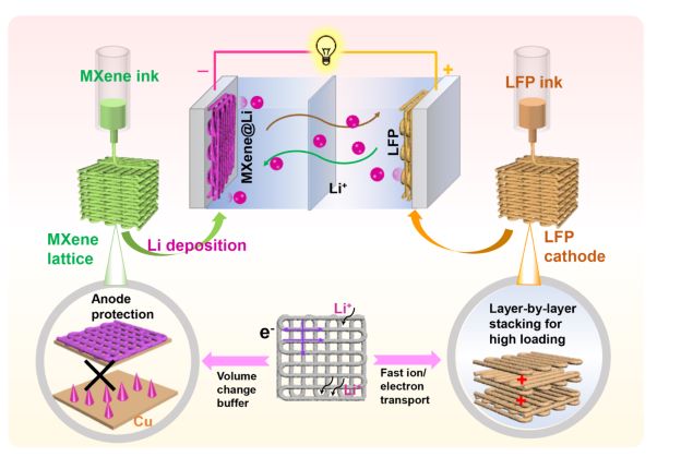 3D打印LMBs制作过程的示意图 3D打印LMBs制作过程的示意图