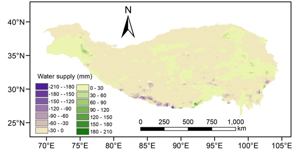 南亚黑碳气溶胶引起的2007-2016年夏季(6-9月)平均冰川物质补给量变化 南亚黑碳气溶胶引起的2007-2016年夏季(6-9月)平均冰川物质补给量变化