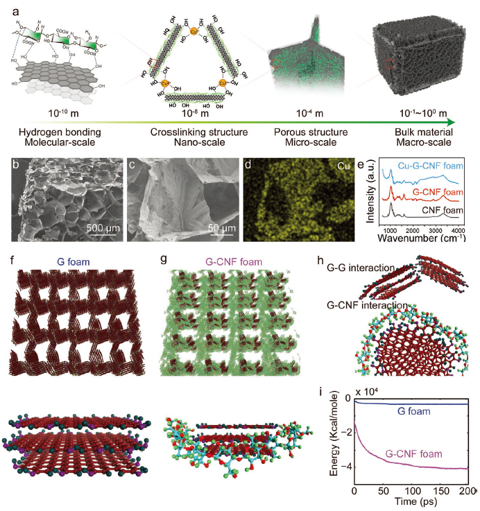 通过Cu2+离子交联量产G-CNF泡沫