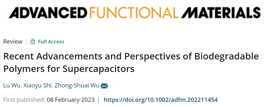 超级电容器用生物可降解聚合物的最新进展和展望