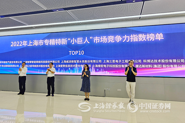 2022年上海市专精特新“小巨人”市场竞争力指数发布