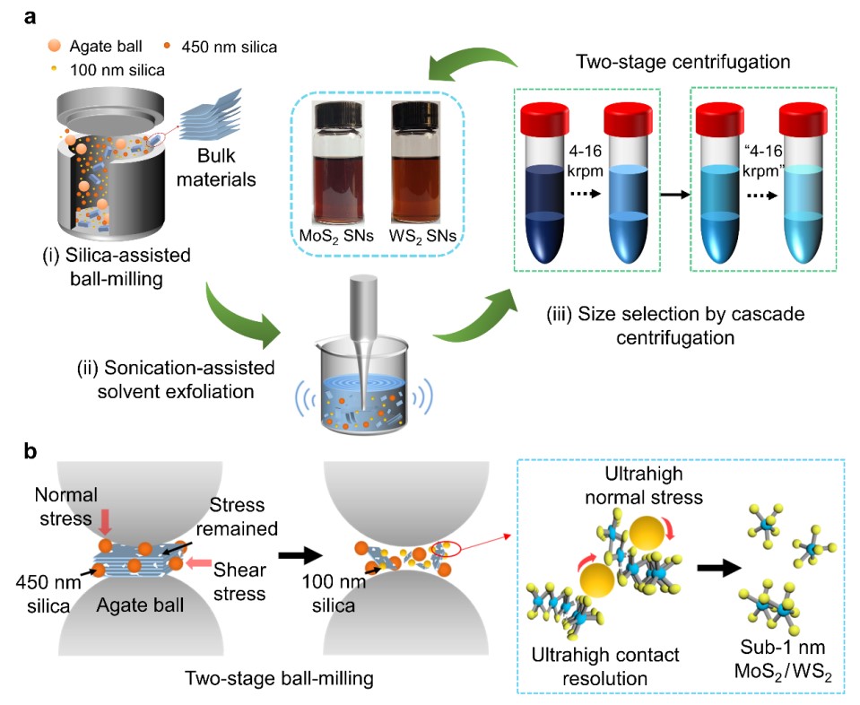 亚纳米二硫化钼/二硫化钨物理制备 亚纳米二硫化钼/二硫化钨物理制备